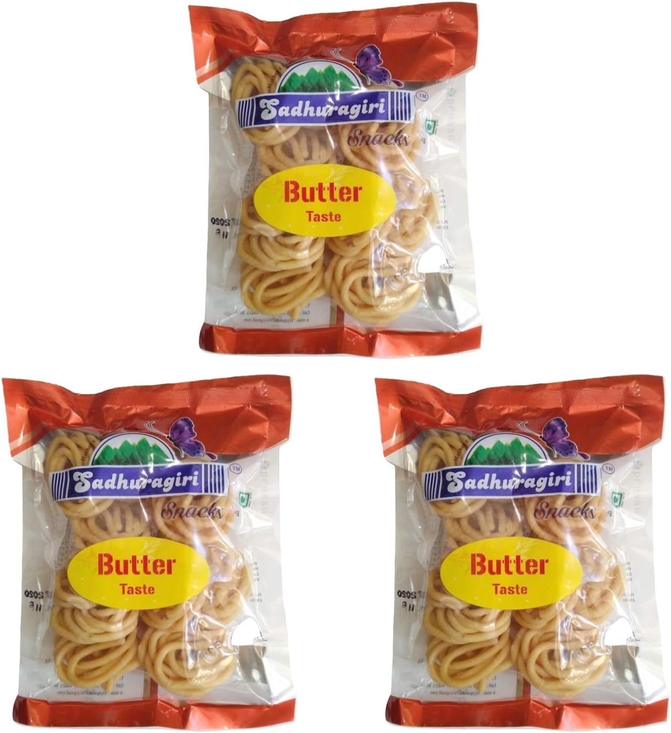 Sadhuragiri Butter Flavored Murukku (120g x Pack of 3)