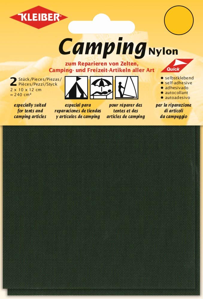 Kleiber Canvas Style Self Adhesive Waterproof Nylon Repair Patches, Khaki