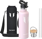 Super Sparrow 1000ml Insulated Stainless Water Bottle with 2 Lids