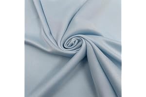 Texco Inc 60" Wide Solid Interlock Lining 100% Polyester Knit 2 Way Stretch/Apparel, Home/DIY Fabric, Party Decoration, Light Blue 075 1 Yard