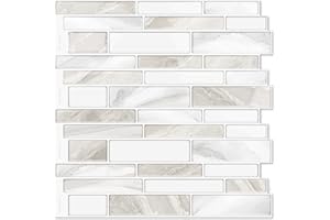 Vamos Tile 10 Sheets Peel and Stick Backsplash Tiles, 12"x12" Light Color Stick on Wall Tiles, Self Adhesive Tile Sticker for