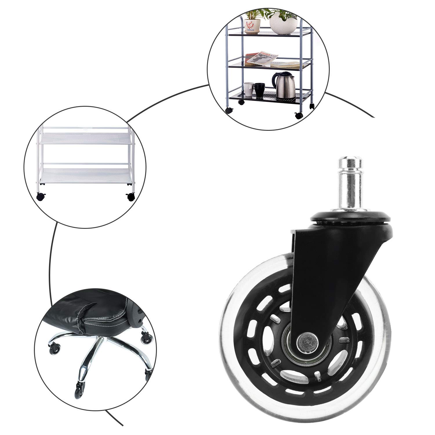 Office Chair Wheels For Smart Home Offices Set Of 5 Heavy Duty 3