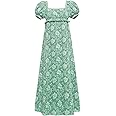 Vibsion Regency Dresses for Women Luxurious Pearl Puff Victorian Dress