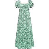 Vibsion Regency Dresses for Women Luxurious Pearl Puff Victorian Dress