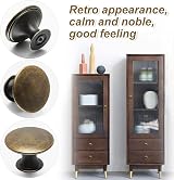 Juibao 12 Pcs Bronze Cabinet Knobs Antique Brass Drawer Knobs with Screws view 7