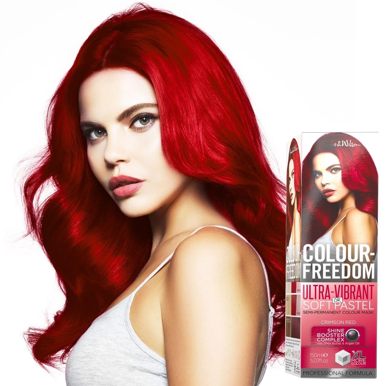 Colour-Freedom Crimson Red Ultra Vibrant or Soft Pastel Semi-Permanent Colour Mask – With Shine Booster Complex