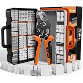 Preciva Mini-Fit Jr Kit Crimping Tool, with 12 Types 2-10 Pin Molex 4.2mm Connector, AWG 28-16 Terminals Terminals Crimping Pliers Compatible Dupont, Molex, KF2510