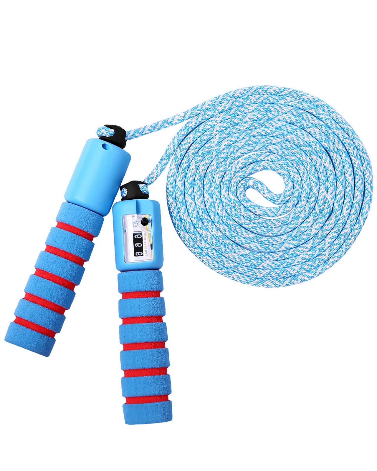 KONVINIT Skipping Rope for Children,Jump Rope Kids Adjustable with Counter and Comfortable Anti-Slip Handles Gifts for Boys and Girls Blue