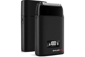 OVLUX Metal Shell Three Blades Foil Shaver for Men: Dual-Foil with Trimmer - Ideal Barber Face Shavers for Bald Heads, Perfect Gifts for Men, Him, Dad, Father, Husband