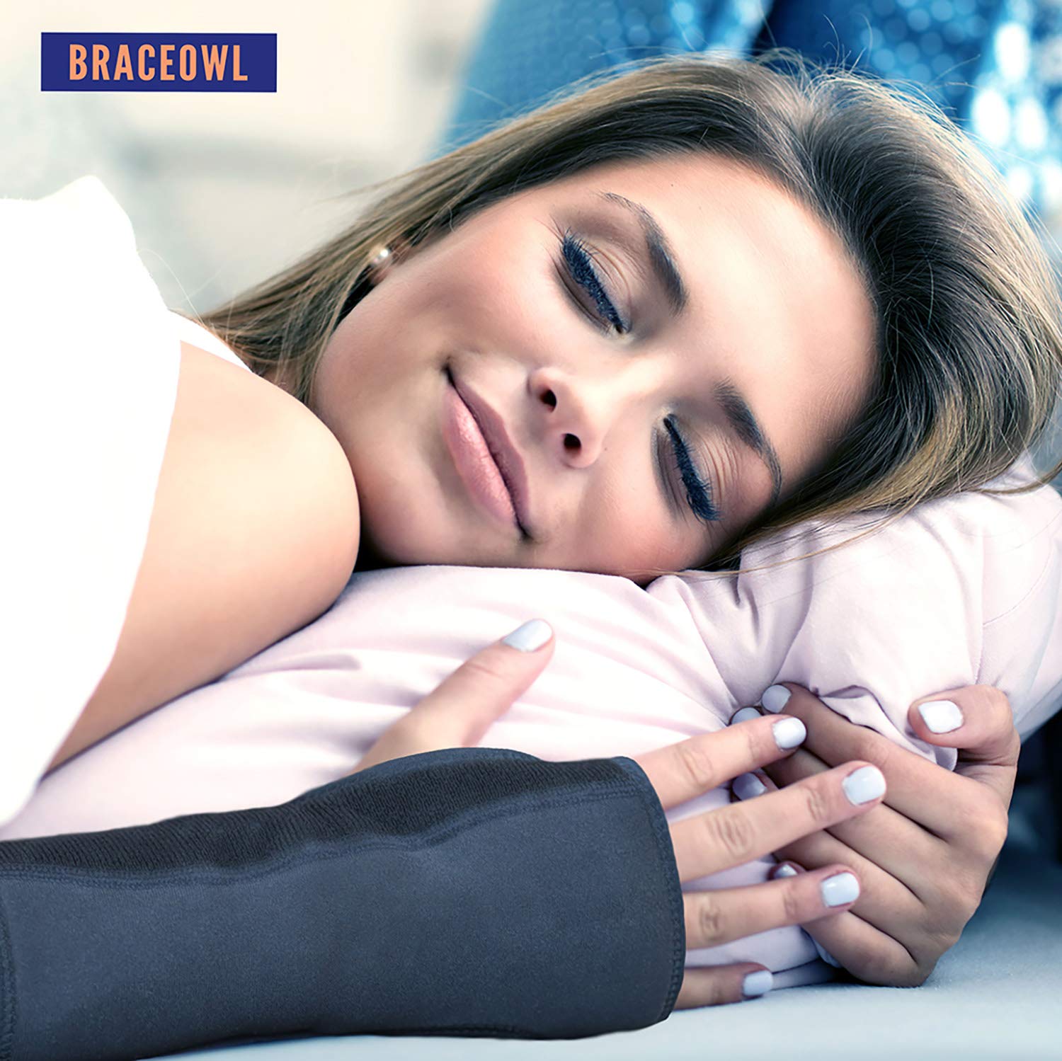 BRACEOWL-Carpal Tunnel Wrist Brace Adjustable Night Splint for Pain Relief, Tendonitis & Arthritis – Fits Left or Right Hand, Support for Men & Women
