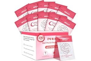 NXJ INFILILA Nail Polish Remover Pads, Acetone Nail Polish Remover, 100PCS Quick Nail Polish Remover Wipes, Individually Wrapped Nail Polish Remover Wet Wipes with Aloe Vera for Removing Nail Polish