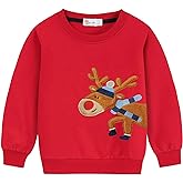 DDSOL Toddler Little Boy Girl Christmas Sweatshirt Kid Xmas Ugly Reindeer Santa Dinosaur Shirt Clothes Long Sleeve Tee Top