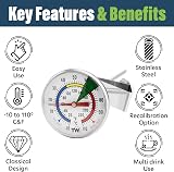 Thermometer World Milk Thermometer with 175 mm Stainless Probe Clip Barista view 2