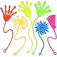 48 Pack Sticky Hands Party Favors, 6 Types Goodie Bag Stuffers, Teacher Treasure Box Prizes, Classroom Rewards, Piñata Fillers, Bulk Party Favors Gift for Boys Girls (Random Color)