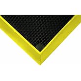 Wearwell Footbath Mat - Black/Yellow. Shoe Mat - 5 Gallon Capacity. Tall Wall for Cleaning Solutions. 32"" L x 39"" W x 2-1/2"" Thickness. For Food Processing Facilities (222.2.5x32x39BK)