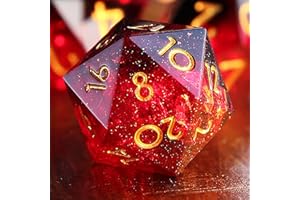 DND Dice Set 7pcs D4 D6 D8 D10 D12 D20 D% Polyhedral Handmade Resin Sharp Edged D&D Dice for Dungeons and Dragons Pathfinder 