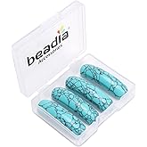 BEADIA Curved Blue Turquoise Stone Beads 36x10mm 4pcs for DIY Bracelet Jewelry Making