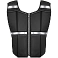 Adjustable Weighted Vest Men 0-33 LBS, UPGRADED Rucking Vests for Walking with Zipper/16pcs Silicone Weights, US PATENT Strength Training Workout Vest for Running GYM Home, Removable Reflective Strips