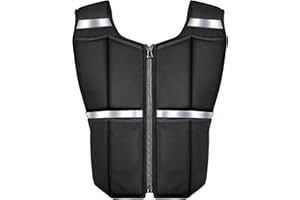 ONETWOFIT Adjustable Weighted Vest for Men Women, 19lb/35lb/45lb Rucking Vests for Walking with Zipper/16pcs Silicone Weights, Strength Training Workout Vest for Running GYM Home, Removable Reflective Strips