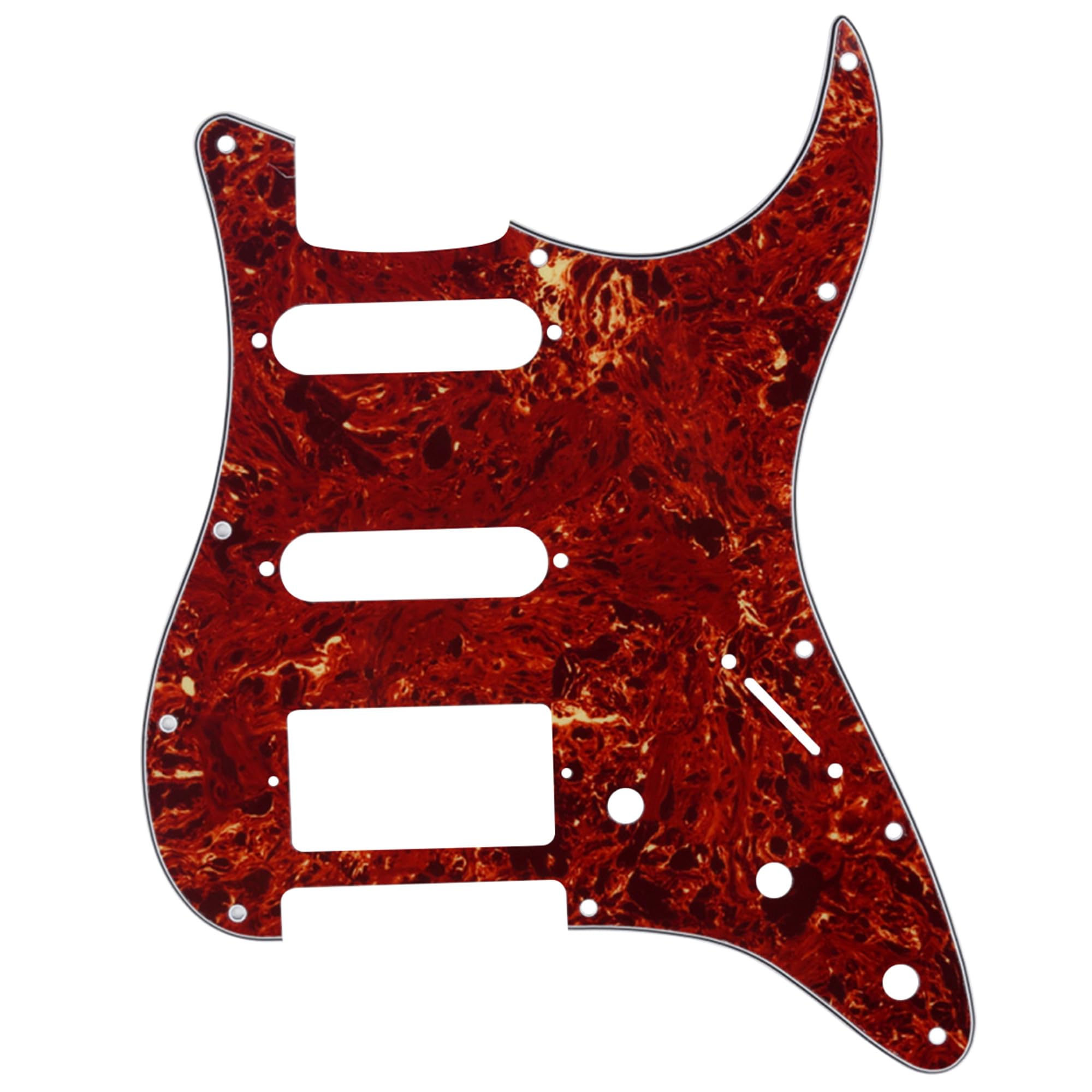 Musiclily HSS 11 Hole Guitar Strat Pickguard for Fender USA/Mexican Made Standard Stratocaster Modern Style, 4Ply Vintage Tortoise — image 1