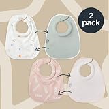 Tommee Tippee Milk Feeding Bibs Pack of 2 Pink Super Soft Absorbent Adjustable view 3