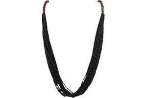 Bocar Long Multiple Row Handmade Beaded Statement 33" Necklace for Women with Gift Box