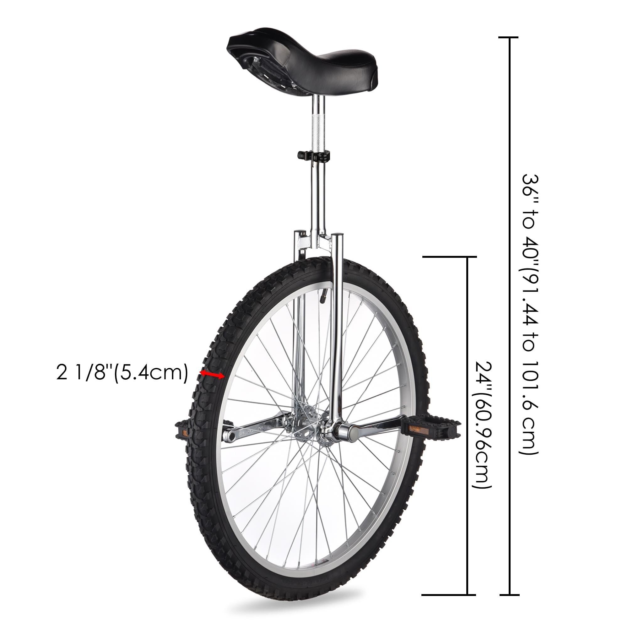 AW 16/18/20/24 Inch Wheel Outdoor Unicycle Adjustable Seat Exercise Bicycle Fit Adults Kids Outdoor Sports Fitness Exercise, for Choice
