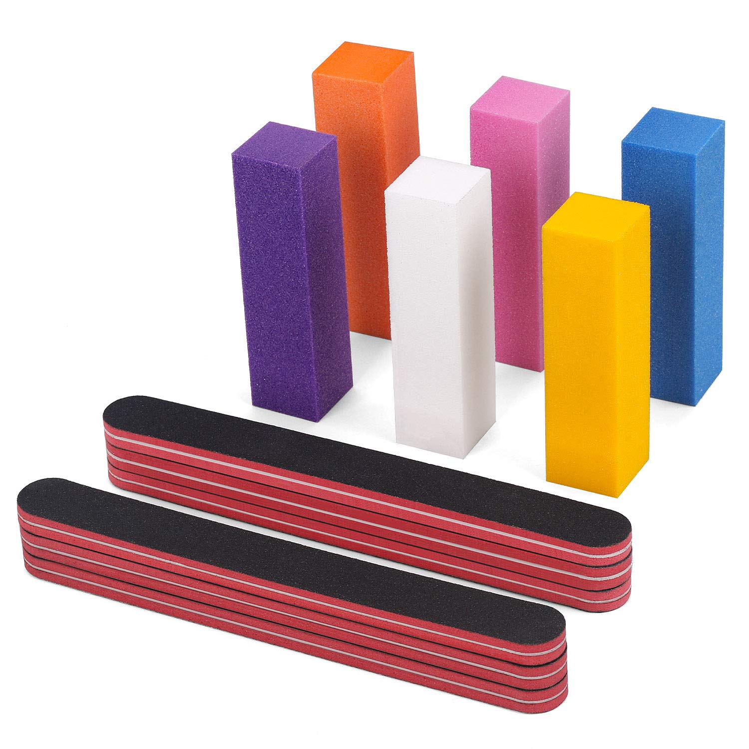 Nail Files and Buffers, 100/180 Grit Nail File and Rectangular Art Care Buffer Block Tools by HAWATOUR : Beauty