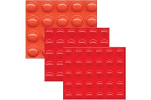 MaxiAids Bump Dots - Mixed Sizes (Small, Medium, Large) - Round - Orange-Red - 80 Count