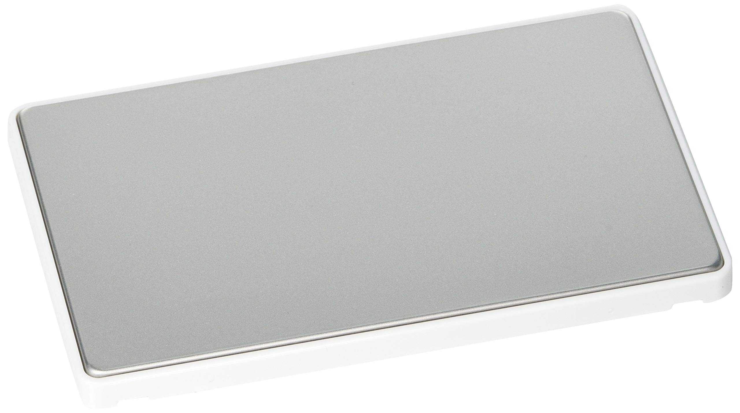 MK Dimensions 2 Gang Satin Steel Finish with a White Trim Blank Frontplate