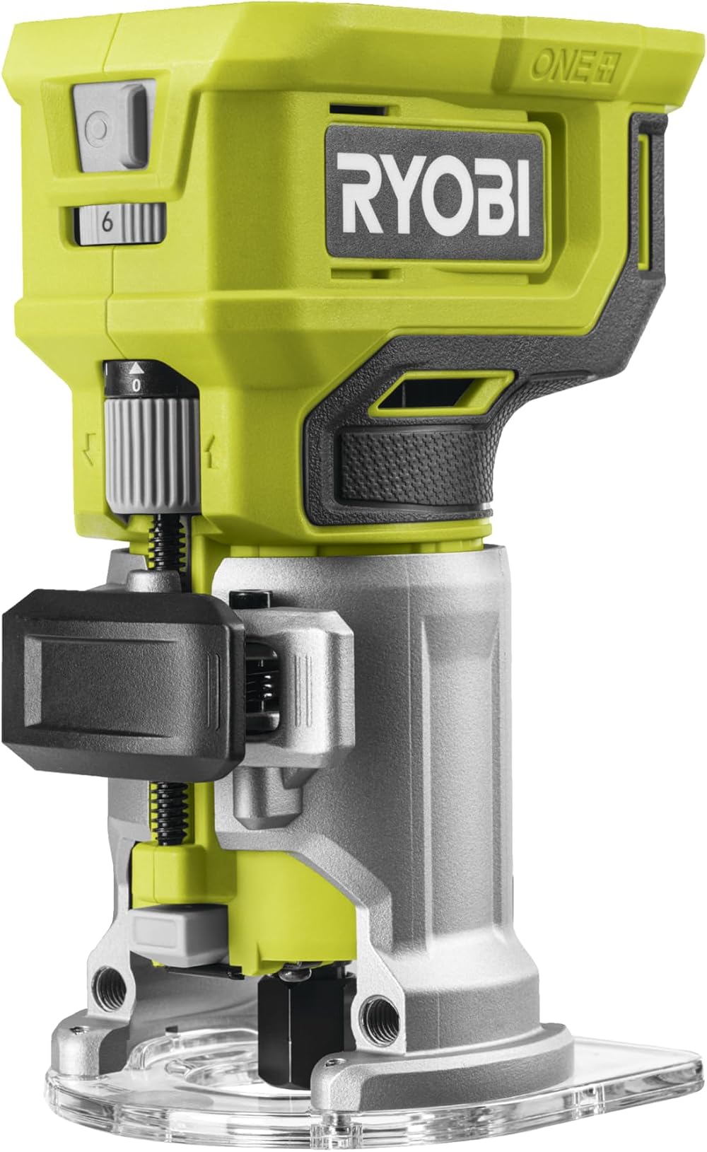 Ryobi 18V Cordless Trim Router 1/4 in Micro Depth LED Light Transparent Base