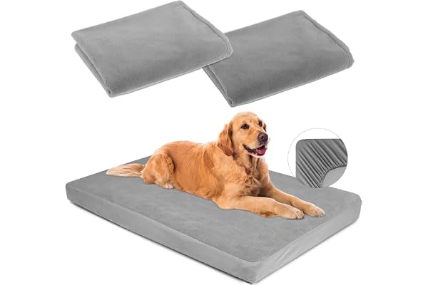 Dog Bed Covers Replacement Waterproof for Dog Bedding Washable Grey 2 Pack 35" x 44" XL