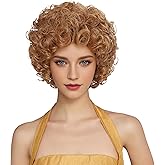 Elaine Fluffy Curly Short Wig Synthetic Party Halloween Cosplay Costume Wigs for Women (Brown)