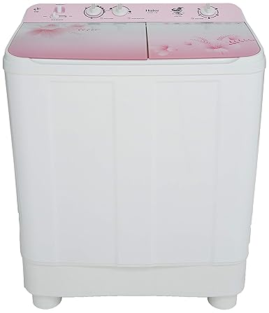 Haier 8 Kg Semi-Automatic Top Loading Washing Machine (HTW80-1159, Pink)