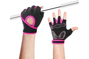 Luwint Kids Workout Gloves, Ventilated Grip Exercise Gloves for Boys and Girls Weightlifting Hanging Gym, Children 3-12 Years