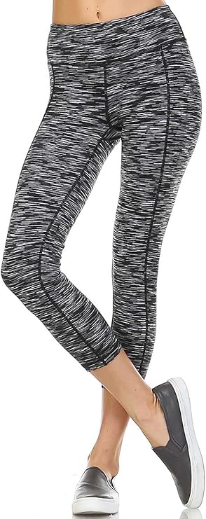 Mono B Womens Slim Fit Performance Activewear - Printed Yoga Leggings