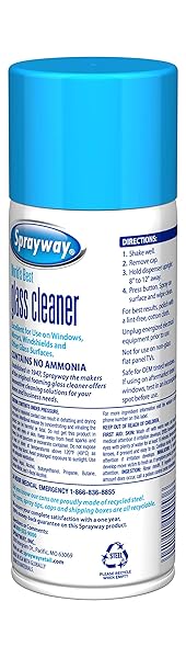 SPRAYWAY AMMONIA-FREE GLASS CLEANER, FOAMING ACTION – STREAKLESS SHINE, 15 OUNCE (PACK OF 1)