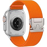 Elastic Sport Band for Apple Watch Ultra 3/2/1 Bands 49mm 46mm 45mm 44mm 42mm 41mm 40mm 38mm Men Women, Adjustable Parachute Buckle Nylon Fabric Wristband for iWatch Series 11 10 SE 9 8 7 6 5 4 3
