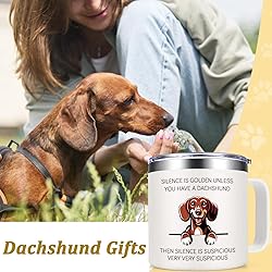 Lifecapido Dachshund Gifts for Women, Silence is