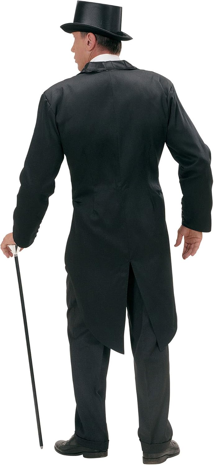 Mens Blk Lined Tailcoat Costume Small for Hardy Hollywood Film Fancy Dress, Black - Image 4
