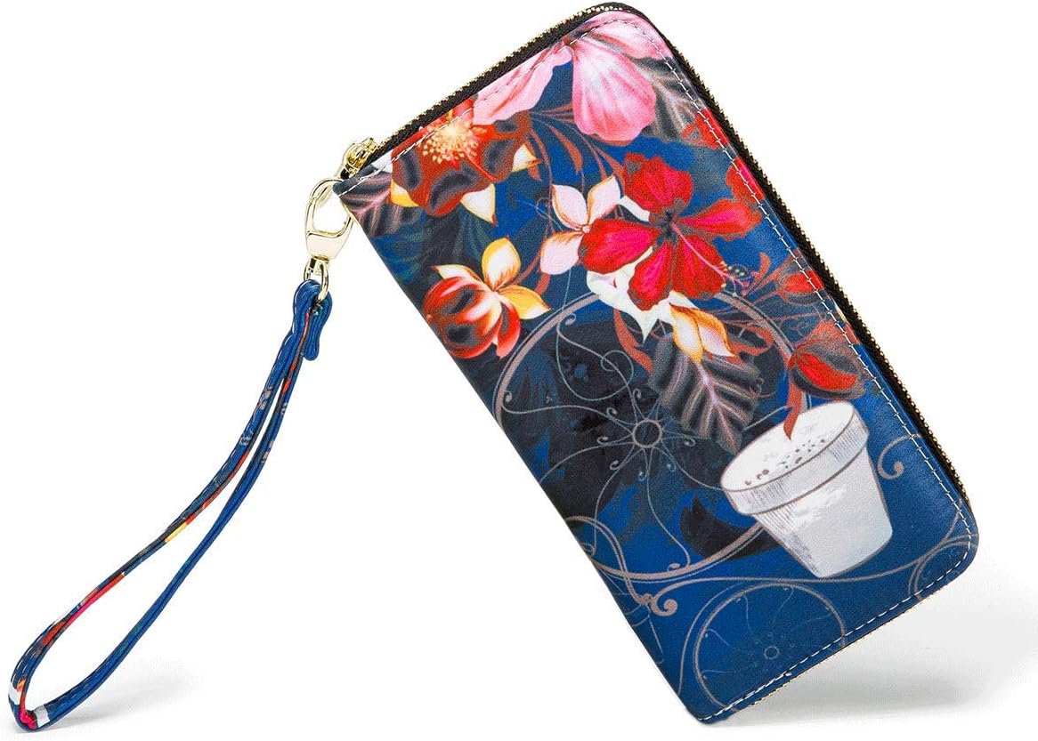 RFID Blocking Bohemian style Wristlet Clutch Wallet For Women