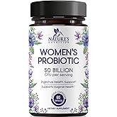 Probiotics for Women's Digestive Health - 50 Billion CFU - 5 Feminine Health Vag Strains, Prebiotic for Vaginal PH Balance, Urinary UT Health, Womens Probiotic, Shelf Stable, Bottled in USA, Capsules