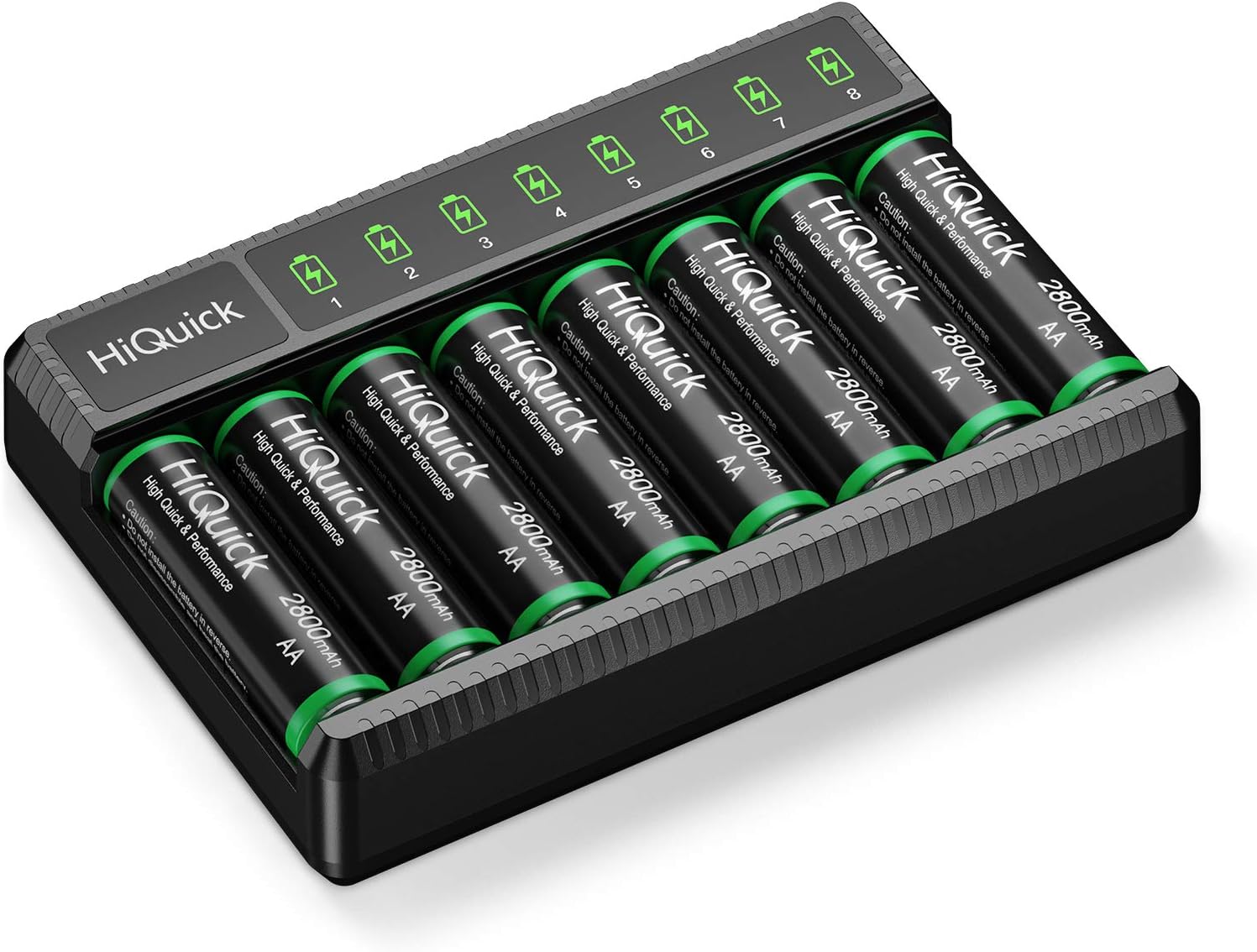 HiQuick 8 x AA Rechargeable Batteries with Battery Charger