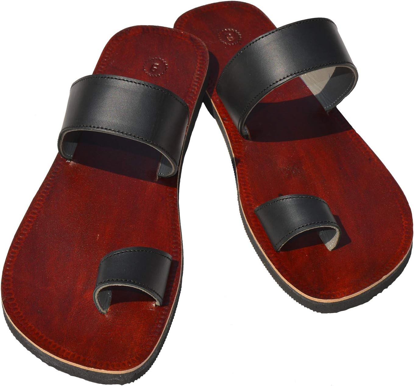 Handcrafted Luxury Men Biblical Leather Sandals Jesus Sandals Brown Finger Style Hippie Indian Sandals