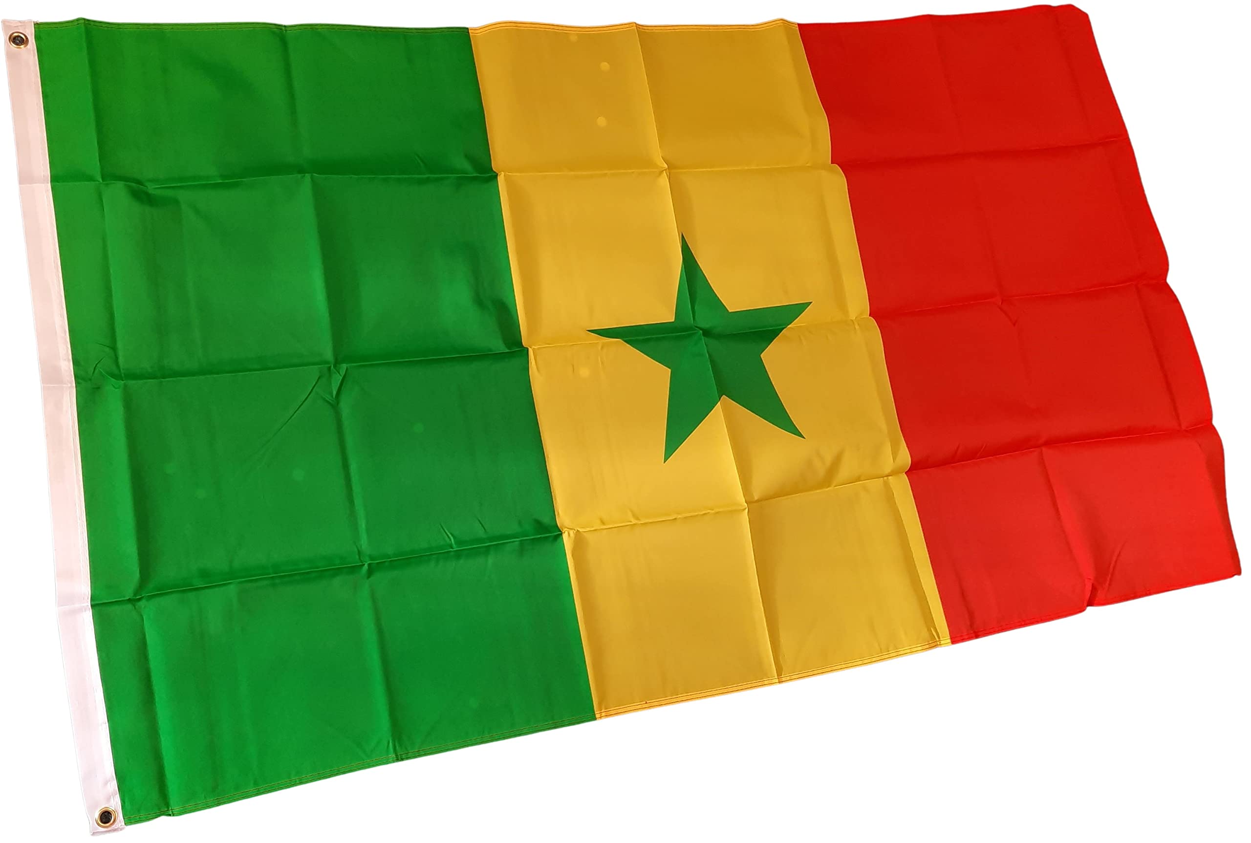 NWFlags Senegal Flag 5ft x 3ft 75d Premium Polyester Suitable For Flagpoles | Strong Polyester 5x3 foot material Senegalese flag with Eyelets