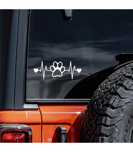 K1083 Sticker Calcomanía perro pata línea latido corazón K1083 Sticker Calcomanía perro pata línea latido corazón