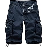 FOURSTEEDS Women's Cotton Loose Fit Zipper Multi-Pockets Twill Bermuda Drawstring Women Cargo Shorts