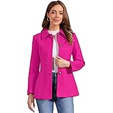 Allegra K Womens Work Office Winter Overcoat Single Breasted Point Collar Pea Coat