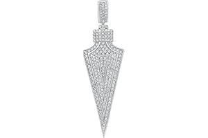 TISHAVI Gift For Men Father Boyfriend Husband Moissanite Pendant 925 Sterling Silver White Gold Plated Pendant, 0.95-2.70 Cts Moissanite