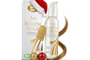 VITAMINS hair cosmetics Keratin Hair Serum for Frizzy and Damaged Hair - Anti Frizz Serum with Biotin, Castor Oil & Collagen for Heat Protection, Shine and Gloss Treatment - 4.25 Fl Oz